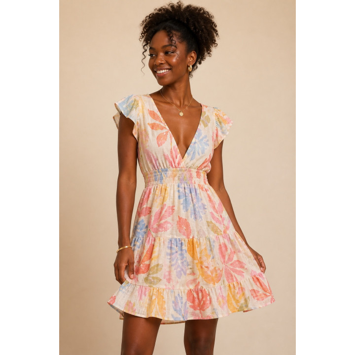 Pastel Floral Mini Dress